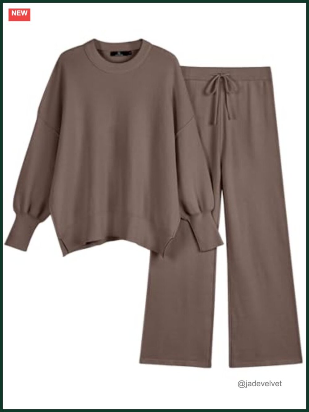 Women's 2-Piece Lounge Sweater Set Crewneck Raglan Sleeve Drawstring Pants